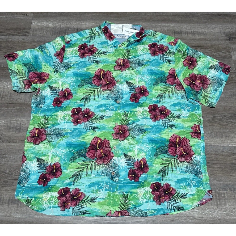 Tommy Bahama Men's 3XL Veracruz Cay Fresco Blooms Floral Hibiscus Hawaiian Shirt